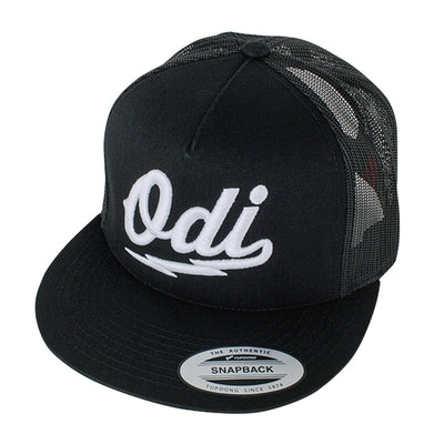 ODI "SCORCH" TRUCKER HAT: BLACK / White