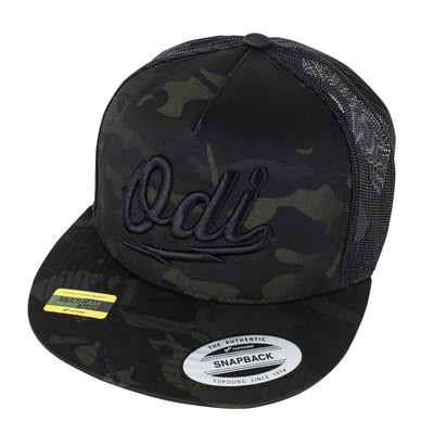 ODI "SCORCH" TRUCKER HAT:  Multi-Camo / Black