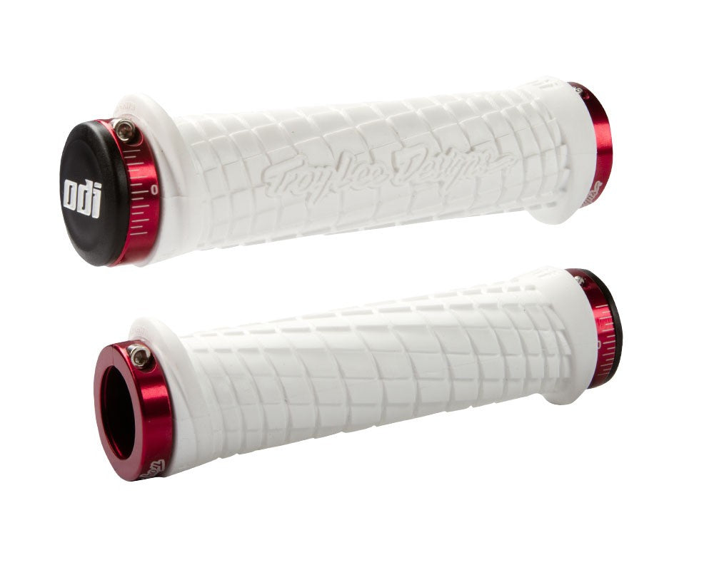 ODI Troy Lee Designs Lock-On Slim Round Gravel Bike Grips 22.2mm, Black & Gray | Australia